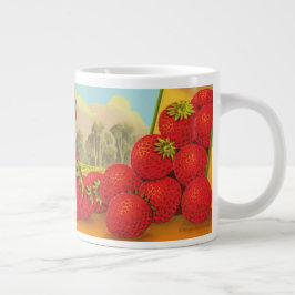 Caneca De Café Grande Vintage Strawberry Landscape Crate Art Jumbo Mug