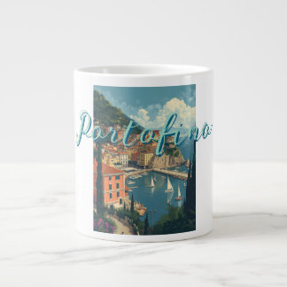 Caneca De Café Grande Vintage Style Portofino Genova Italy