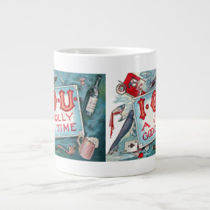 Caneca De Café Grande Vintage Vices Party, Jogo Bebendo Fumando