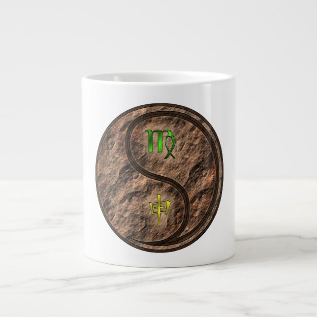Caneca De Café Grande Virgem & Macaco de Terra (Frente)