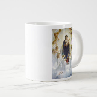 Caneca De Café Grande Virgem Maria e Jesus com anjos