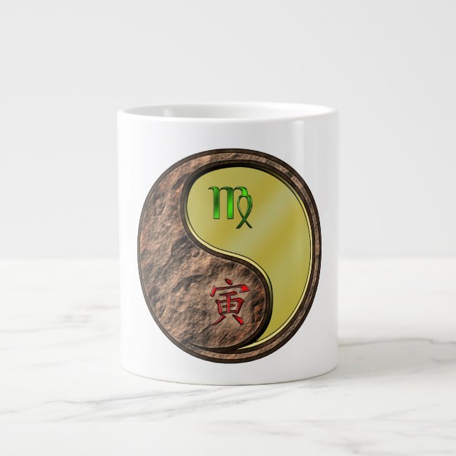 Caneca De Café Grande Virgem & Tigre de Metal (Frente)