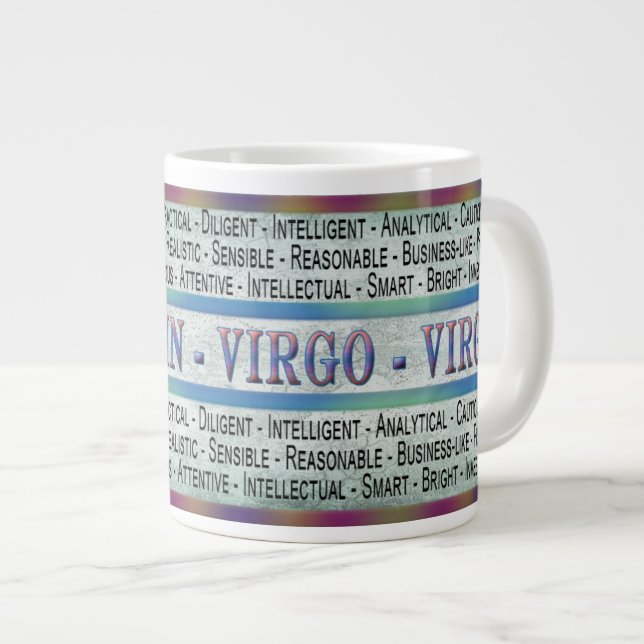 CANECA DE CAFÉ GRANDE VIRGO - VIRGEM - CAFÉ/SOPA/JUMBO MUG - TEXTO (Frente Esquerda)