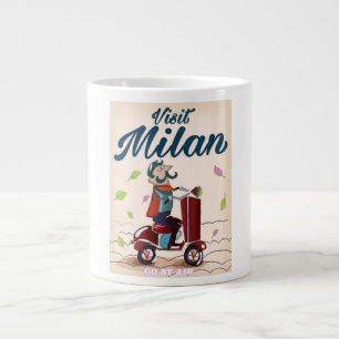 Caneca De Café Grande Visite a viagens vintage de poster de desenho de M