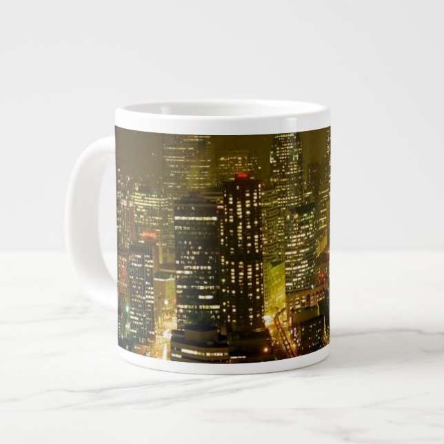Caneca De Café Grande Vista da cidade de Seattle (Frente Esquerda)