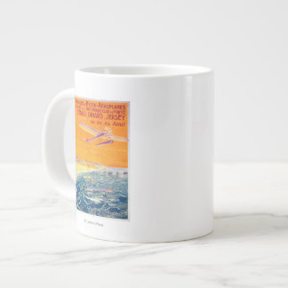 Caneca De Café Grande Vista de Planos Flutuantes no Ar e Poster de Água