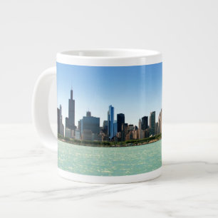 Caneca De Café Grande Vista do horizonte de Chicago pelo Lago Michigan