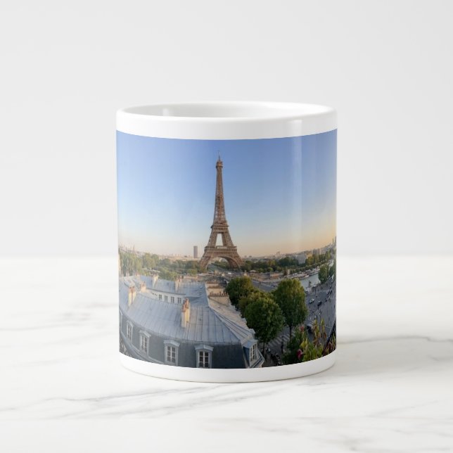 Caneca De Café Grande Vista Panorâmica Personalizada do Horizonte de Par (Frente)