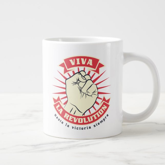 Caneca De Café Grande Viva a revolução (Direita)