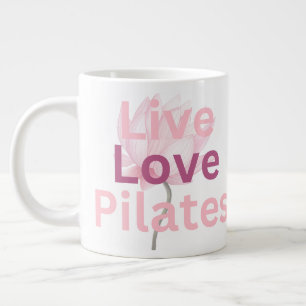Caneca De Café Grande Viva Amor Pilates Lótus Bem-Estar Calmo Presente p