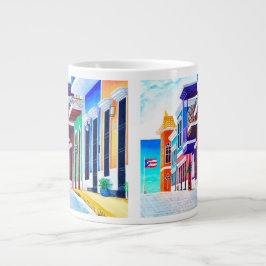 Caneca De Café Grande ¡Viva Porto Rico!