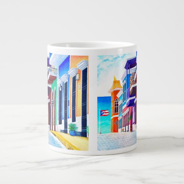 Caneca De Café Grande ¡Viva Porto Rico! (Frente)