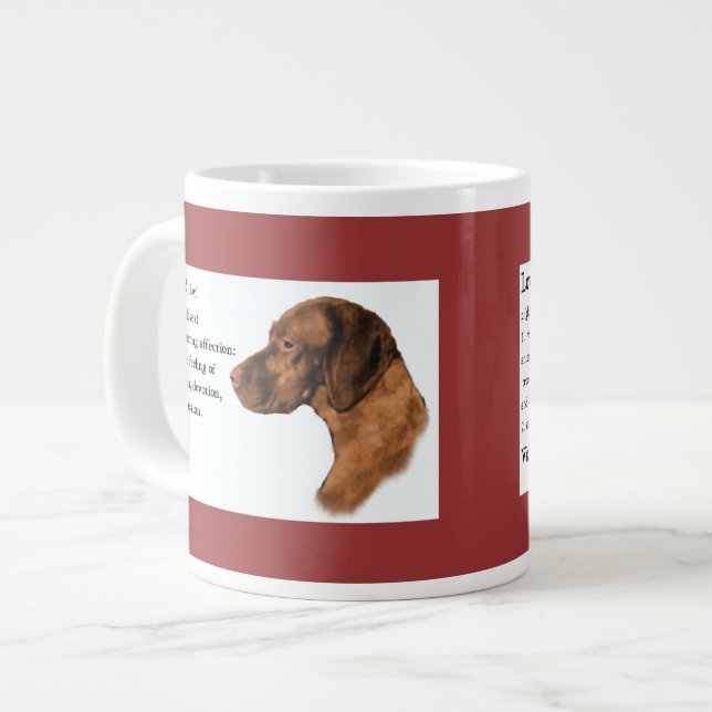 Caneca De Café Grande Vizsla Love Gifts (Frente Esquerda)