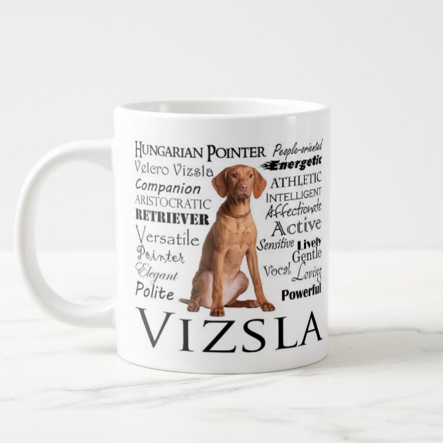 Caneca De Café Grande Vizsla Traits Jumbo Mug (Esquerda)