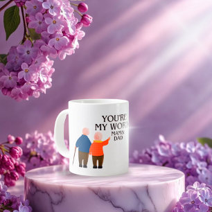 Caneca De Café Grande Você é a minha mãe e Pai do mundo - amor pela famí