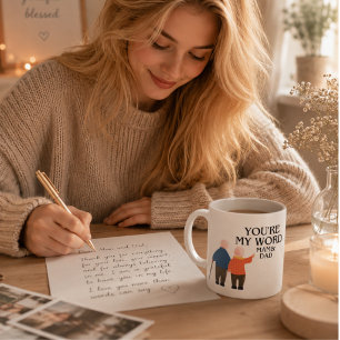 Caneca De Café Grande Você é a minha mãe e Pai do mundo - amor pela famí