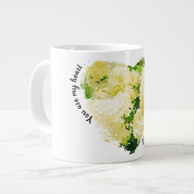 Caneca De Café Grande Você é meu coração. . . Annabelle Hydrangeas Branc (Frente Esquerda)