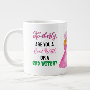 Caneca De Café Grande Você é uma Bruxa Boa ou uma Bruxa Má? Personalizad