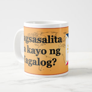 Caneca De Café Grande Você fala tagalo? em Tagalog. Sinalizador bf