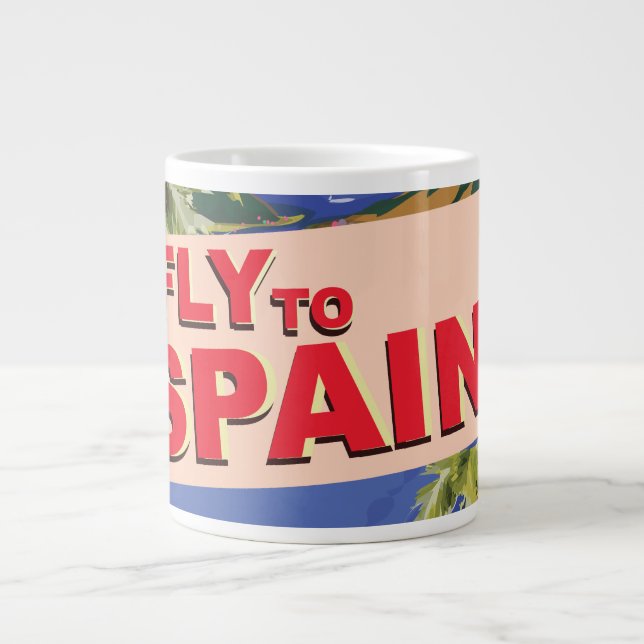 Caneca De Café Grande Voe Para a Espanha (Frente)