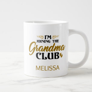 Caneca De Café Grande Vovó Club Baby Reveal Personalizado