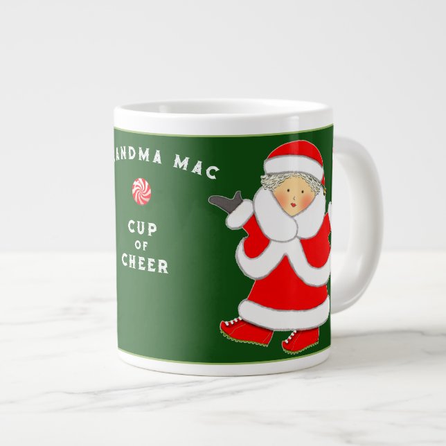 Caneca De Café Grande Vovó de Natal Giant Mug (Frente Esquerda)