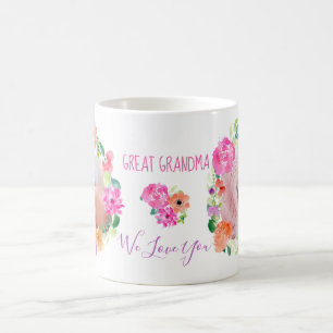 Caneca De Café Grande Vovó Nós Te Amamos Coroa Floral Foto
