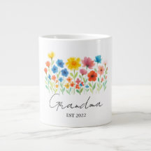 Vovó Wildflower Mug | Est Personalizado. Ano -