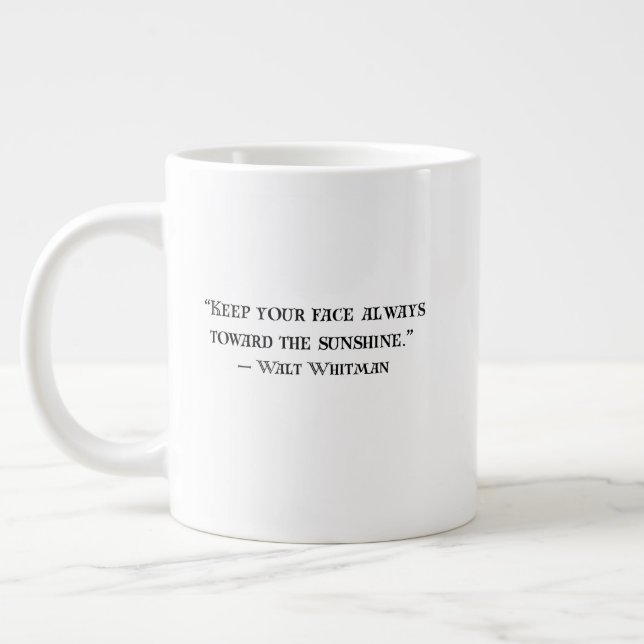 Caneca De Café Grande Walt Whitman Positive Quote Coffee Mug (Esquerda)