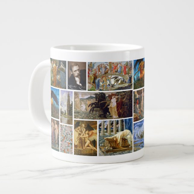 Caneca De Café Grande Walter Crane Art Nouveau Gallery Collage (Frente Esquerda)