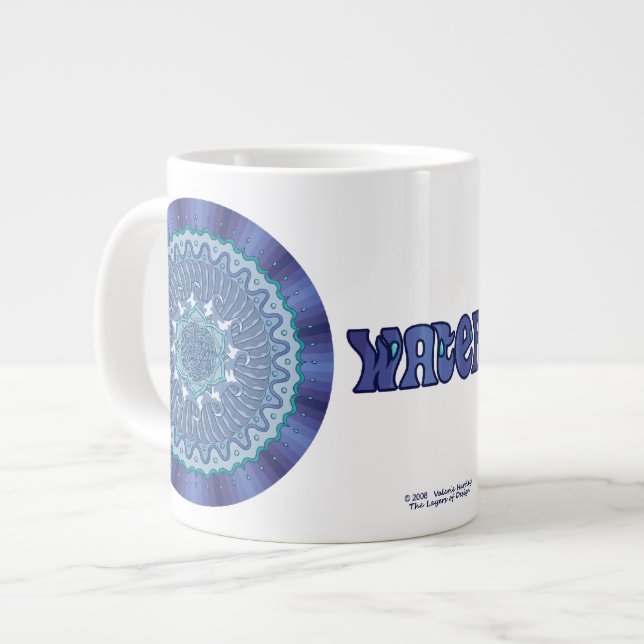 Caneca De Café Grande Water Mandala Specialty Mug (Frente Esquerda)