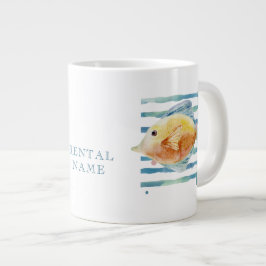CANECA DE CAFÉ GRANDE WATERCOLOR TROPICAL FISH VACATION RENTAL