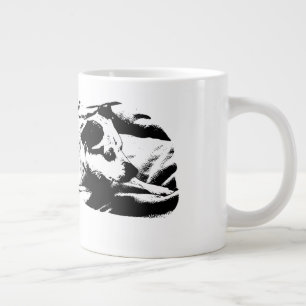 Caneca De Café Grande Watful Terrier no cobertor do inverno