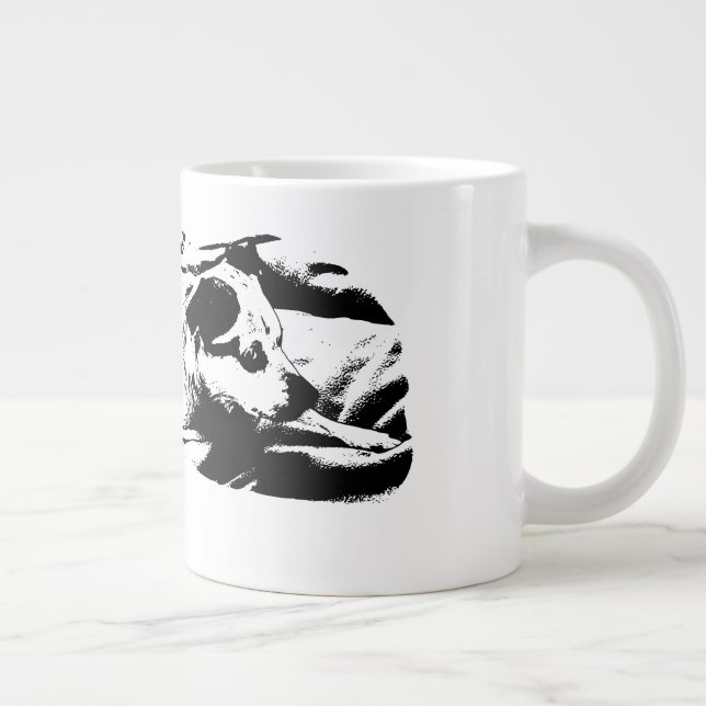 Caneca De Café Grande Watful Terrier no cobertor do inverno (Direita)