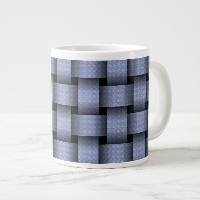 Caneca De Café Grande Weave do Cesto Azul (Frente Esquerda)