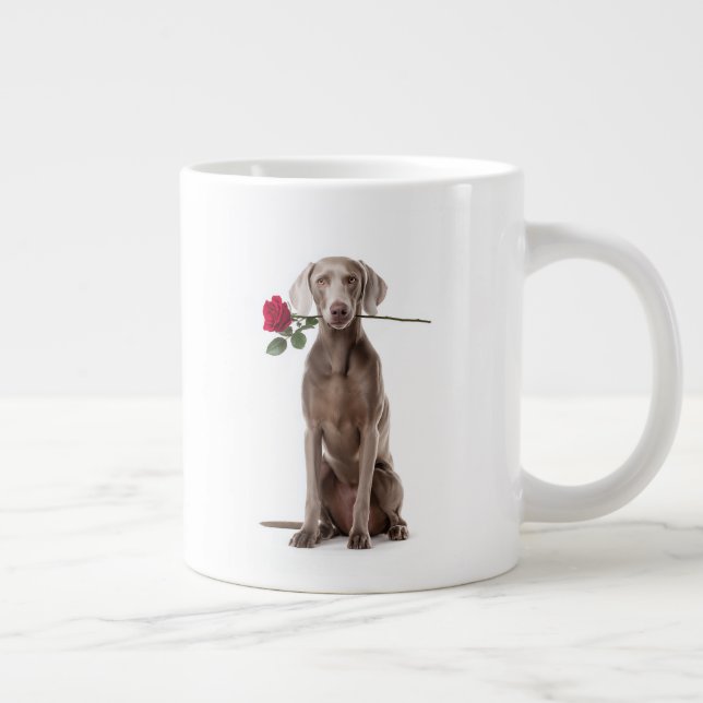 Caneca De Café Grande Weimaraner Love (Direita)
