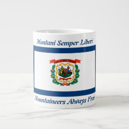 Caneca De Café Grande West Virginia Flag e Motto 20 oz Mug