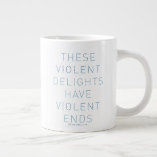 Caneca De Café Grande Westworld Citação da Tipografia "Delights Violen