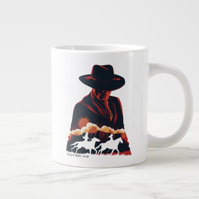 Caneca De Café Grande Westworld | Homem na Silhueta do Deserto Negro (Direita)