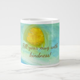 Caneca De Café Grande Whimsical Naive Art Sun Landscape