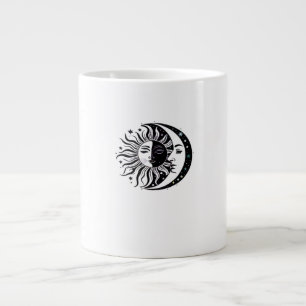 Caneca De Café Grande Whimsigoth Watercolor Sun Moon Witchy Classic