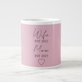 Caneca De Café Grande Wife & Mom Est. – Minimalist Valentine Gift