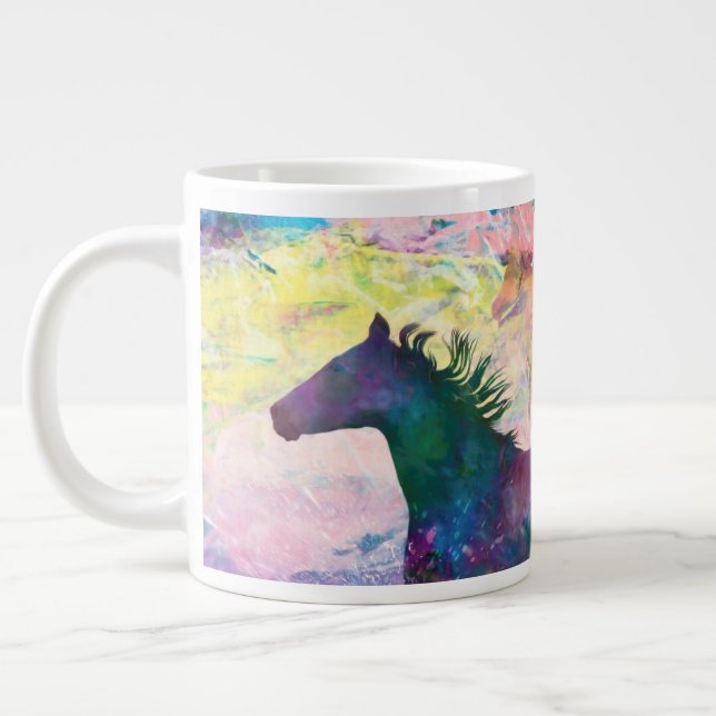 Caneca De Café Grande Wild Horse Spirits WE ARE THE LAND  (Esquerda)