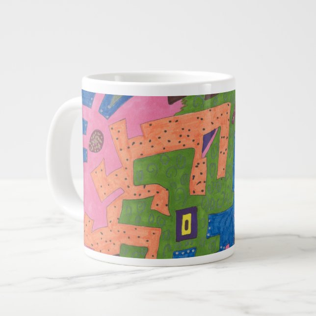 Caneca De Café Grande "WildLife" Abstrato Art (Frente Esquerda)