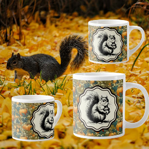 Caneca De Café Grande William Morris Personalizou Pumpkins e Esquilo