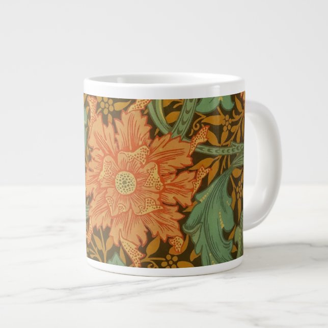 Caneca De Café Grande William Morris Solteiro Stem Pattern Art Nouveau (Frente Esquerda)