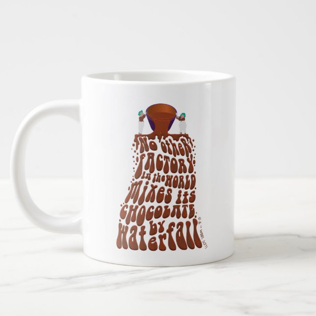 Caneca De Café Grande Willy Wonka Chocolate Waterfall Typografia (Esquerda)