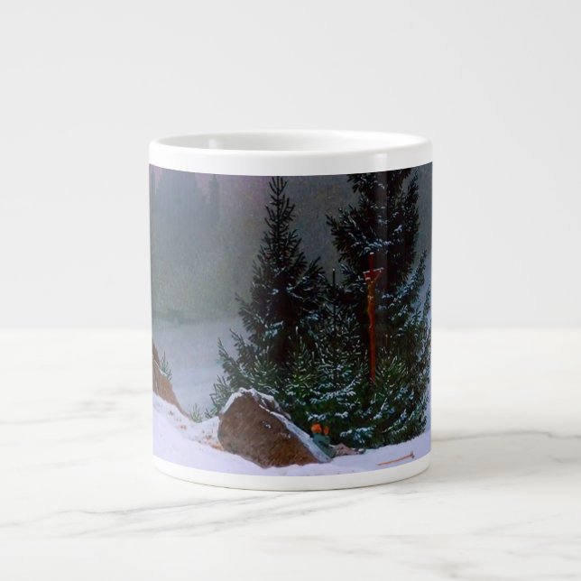 Caneca De Café Grande Winter Landscape Caspar David Friedrich (Frente)