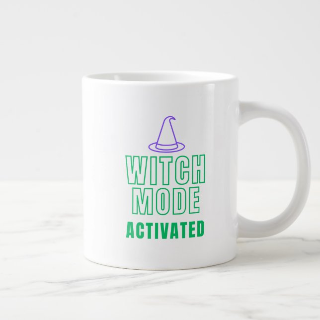 Caneca De Café Grande WITCH MODE ACTIVATED – Neon Halloween Mug (Direita)