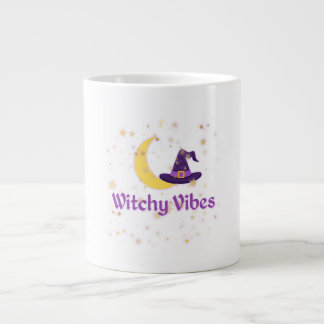 Caneca De Café Grande Witchy Vibes Moon & Hat